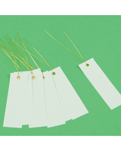 Bundellabel PVC 10 x 3 cm met draad wit
