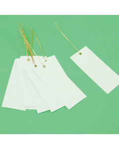 Bundellabel PVC 12 x 5 cm met draad wit