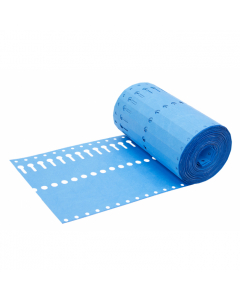 Sleufetiket Tyvek 105 g / 16 x 1,27 cm blauw