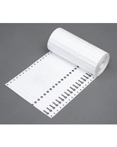 Sleufetiket Tyvek 105 g / 18 x 1,27 cm wit