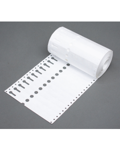 Sleufetiket Tyvek 105 g / 18 x 1,9 cm wit