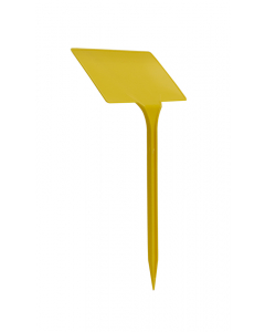 Plaatetiket schuin T-27 / 13 x 8 cm geel