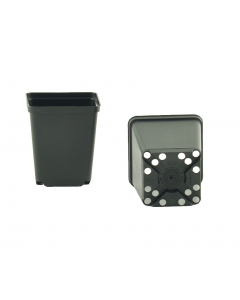 Vierkante pot 0,27 l / 7 x 7 x 8 cm zwart